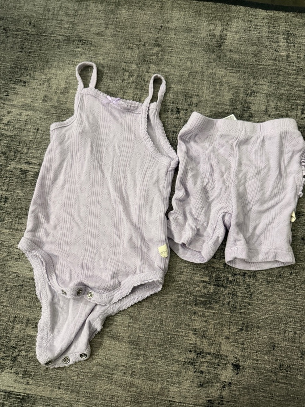 Kids Lavender Ribbed Tank and Shorts Matching Set